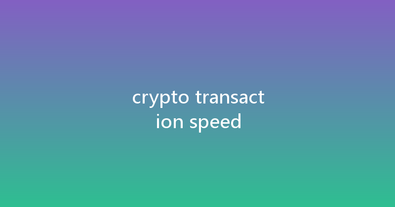 crypto transaction speed 